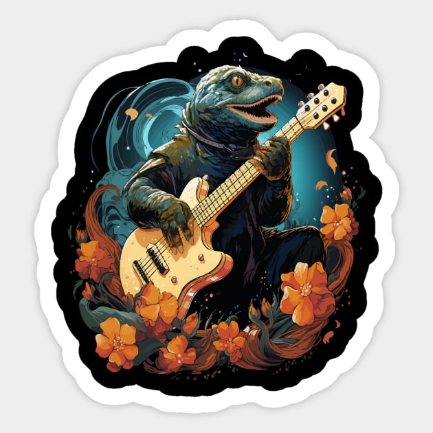 Eel Playing Guitar Sticker by JH Mart